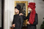 Black Cut Dana Work Sherwani - Image 3
