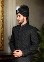 Black Kundan Sherwani - Image 9