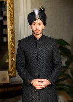 Black Kundan Sherwani - Image 7