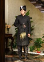 Black Kundan Sherwani - Image 3