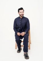Navy Blue Shalwar Kameez (Ban Collar) - Image 4