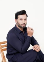 Navy Blue Shalwar Kameez (Collar) - Image 3