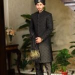 Black Sherwani D01 by Azlan Shahzad