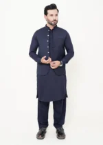 Dark Blue Plain Waistcoat - Image 4