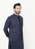 Dark Blue Plain Waistcoat - Image 5