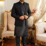 Black Open Front Prince Coat