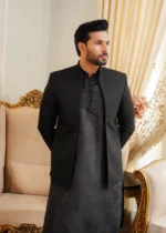 Black Open Front Prince Coat - Image 3