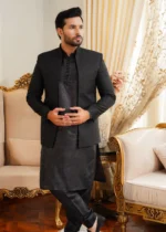 Black Open Front Prince Coat - Image 5