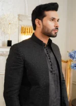 Black Open Front Prince Coat - Image 7