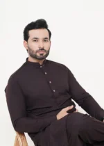 Brown Shalwar Kameez (Ban Collar) - Image 3