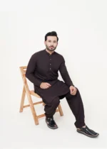Brown Shalwar Kameez (Ban Collar) - Image 4