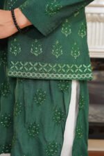 Emerald Green Embroidered Prince Coat & Kurta Set - Image 16