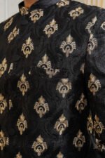 Black & Golden Embroidered Prince Coat - Image 15