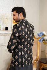 Black & Golden Embroidered Prince Coat - Image 16