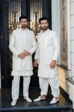 Pure White Embroidered Prince Coat Set