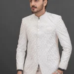 White Jamawar Prince Coat