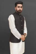 Black Plain Waistcoat - Image 2
