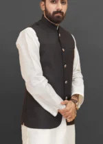 Black Plain Waistcoat - Image 3