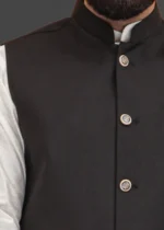 Black Plain Waistcoat - Image 5