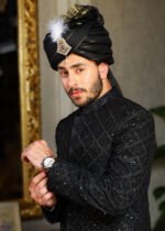 Black Sherwani - Image 2