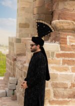 Black Velvet Sherwani B01 - Image 5