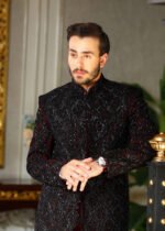 Maroon Velvet Sherwani - Image 4