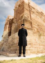 Black Velvet Sherwani B01