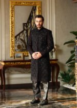 Maroon Velvet Sherwani - Image 7