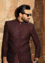 Sherwani Maroon - Image 5