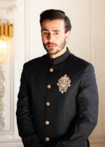 Black Prince Coat with Front Motif - Image 10