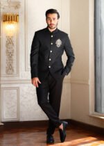 Black Prince Coat with Front Motif - Image 8