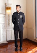 Black Prince Coat with Front Motif - Image 11