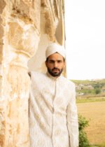 White Sphere Motive Sherwani - Image 2