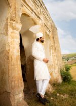 White Sphere Motive Sherwani - Image 3