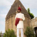 White Jamawar Sherwani