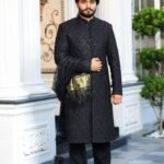 Black Sherwani RF01 by Azlan Shahzad