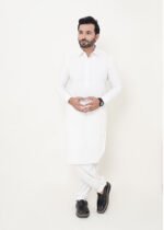 White Shalwar Kameez (Collar)