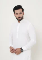 White Shalwar Kameez (Ban Collar) - Image 4
